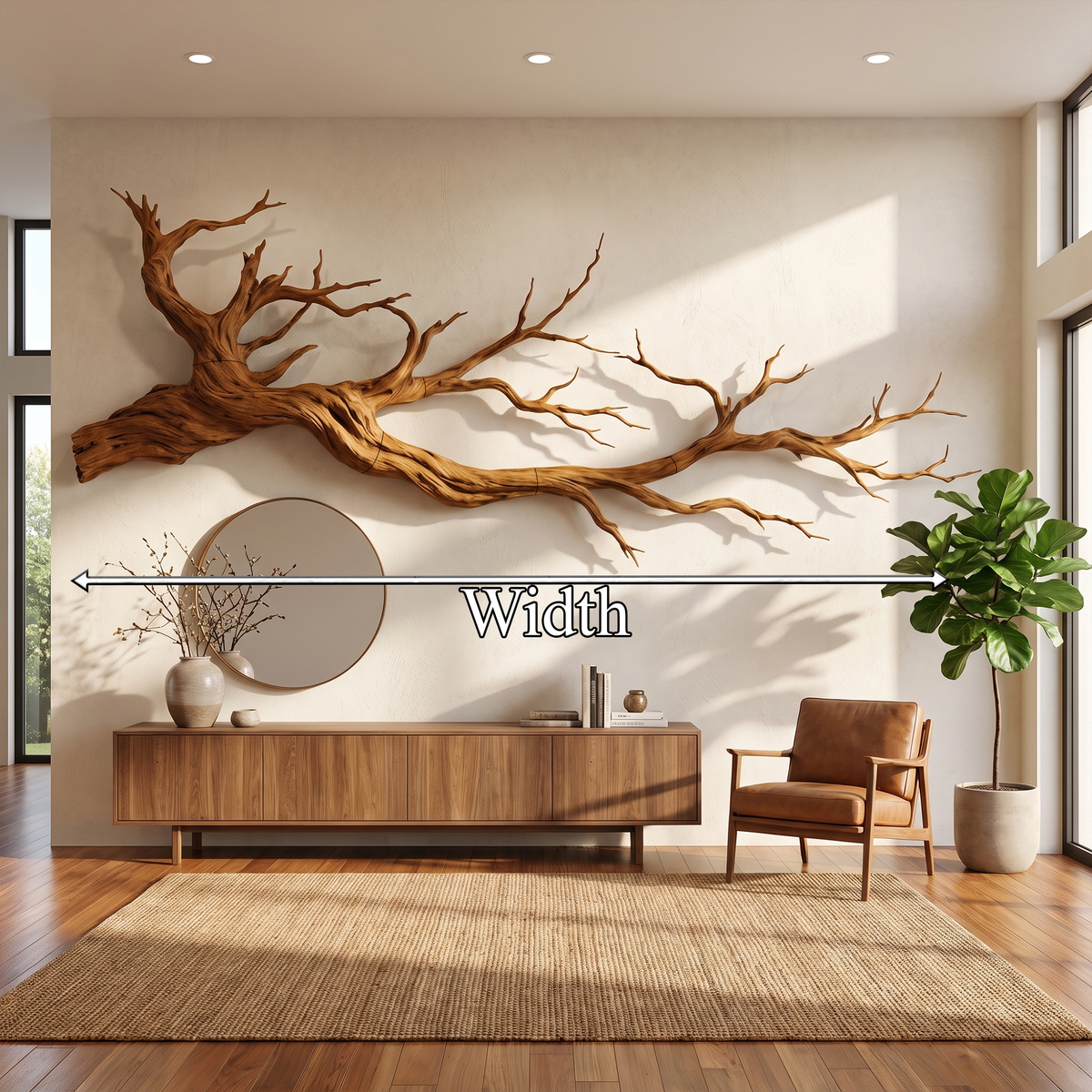 Abstract Tree Limb Solid Wood Wall Art Artistic Interior Accent