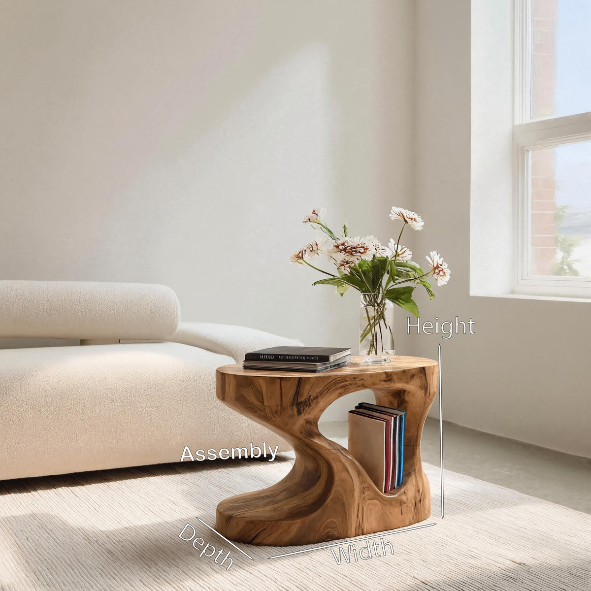 Modern Organic Side Table For Living Room Or Bedroom