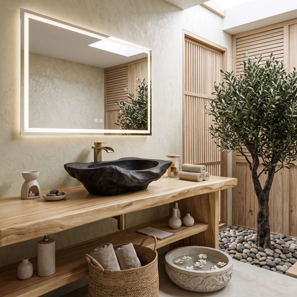 Handcrafted Solid Wood Sink For Bathroom Design Upgrade