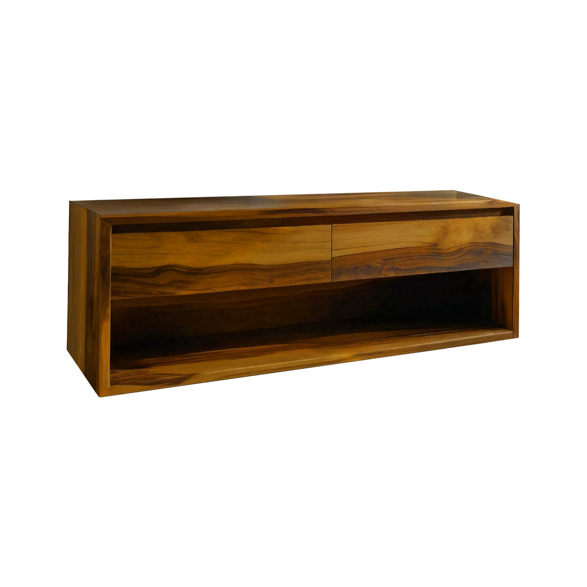 Lunara Minimal Japandi Handcrafted Solid Wood Floating Bathroom Vanity With Drawers