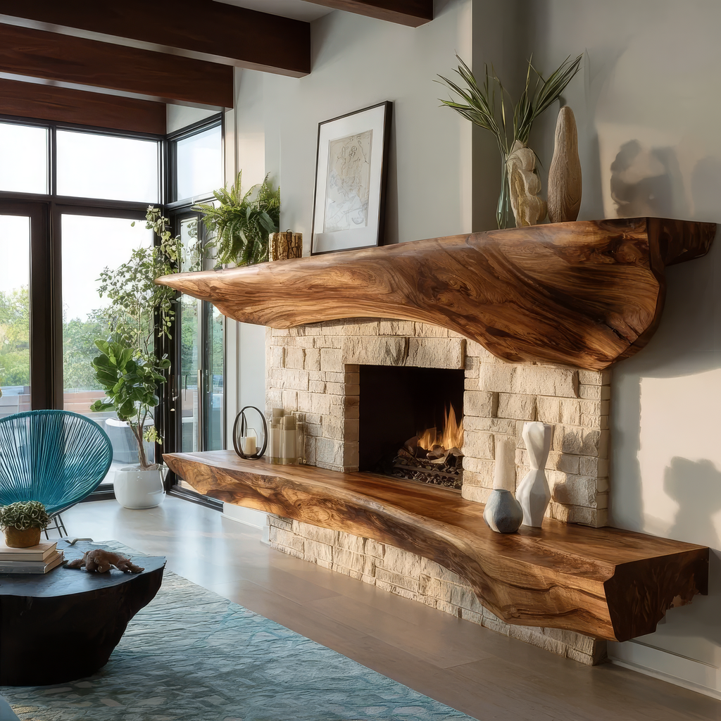 Orithen Sculpted Fireplace Mantel Shelf