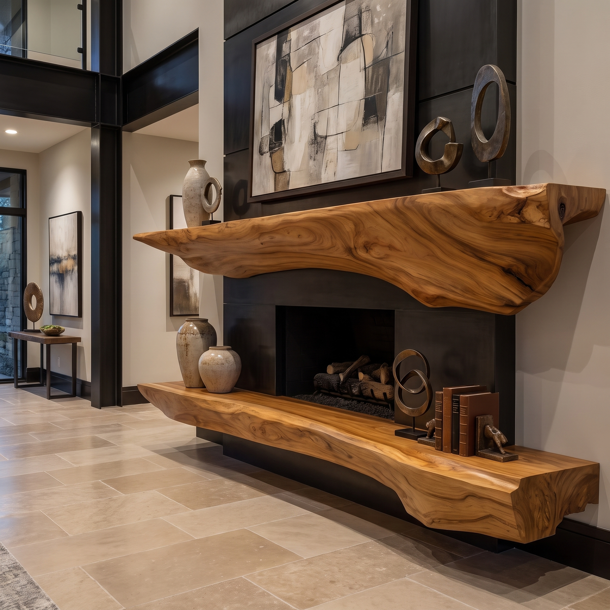 Orithen Sculpted Fireplace Mantel Shelf