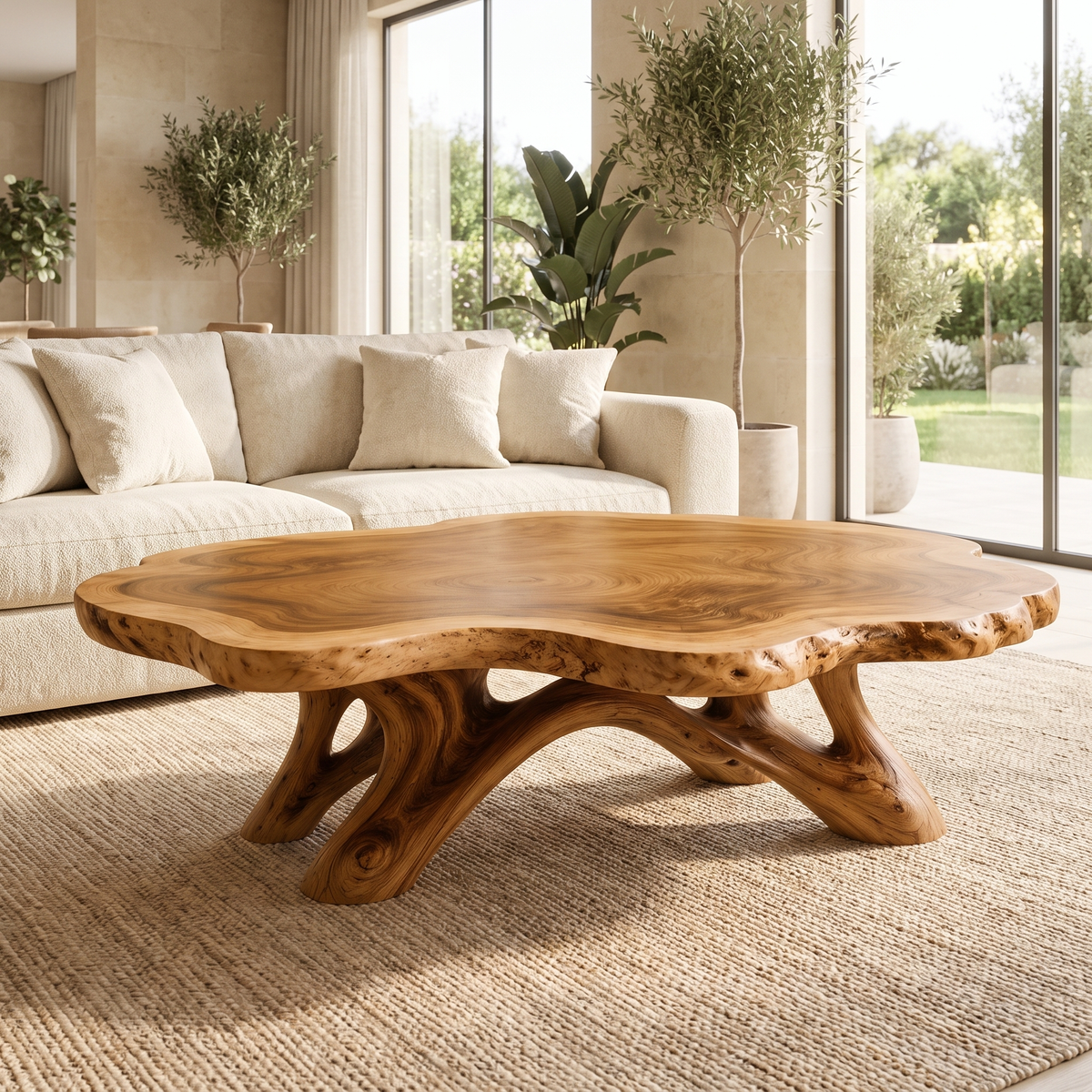 Aurevane Handcrafted Solid Wood Coffee Table