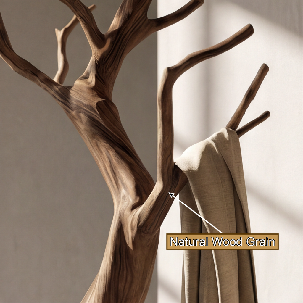 Velmorian Sculpted Solid Wood Tree Coat Rack