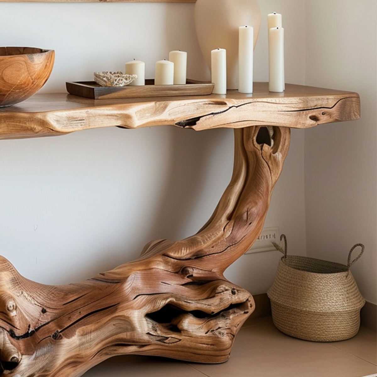 Narrow Console Table Solid Wood
